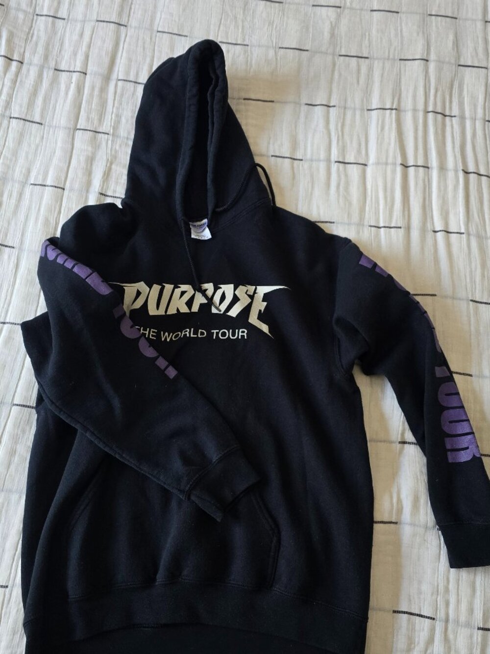 Justin Bieber Purpose World Tour Hoodie – Size M – Black